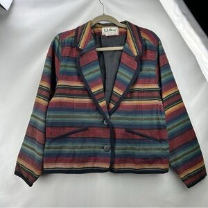 L.L. Bean Women's Colorful Striped Blazer Size L